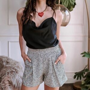 Veronica M Black Satin Draped Cami S